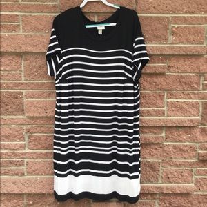 Ava & Viv Black and White Striped Dress